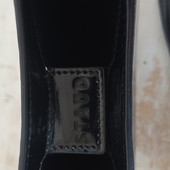 STAUD Mini Moon Patent Leather Bag In Black - Picture 7 of 11